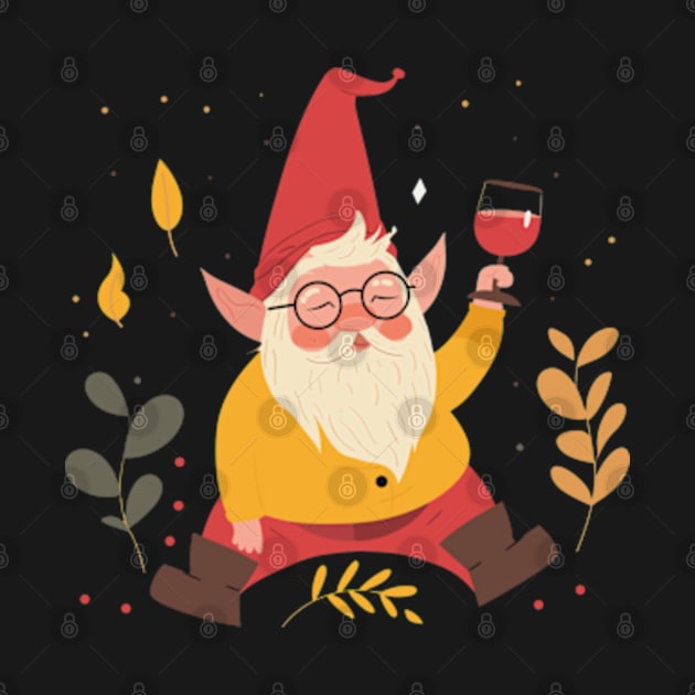 A cute gnome drinking wine. by peculiarbutcute