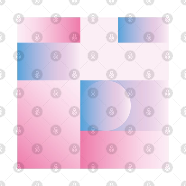 Geometric design in Blush Pink and Blue by NJORDUR