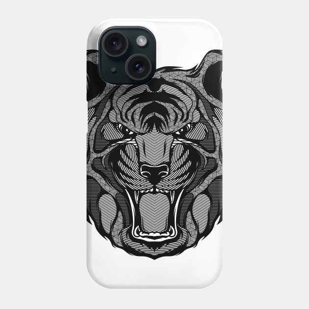 Tiger Zentangle Phone Case by quilimo