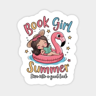 Book Girl Summer Magnet