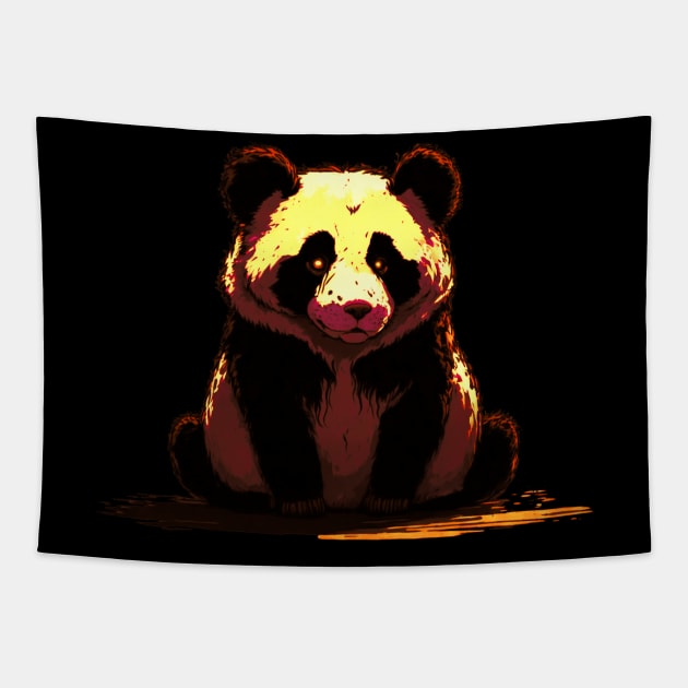 Trippy Yellow Panda Bear Tapestry by Trip Tank