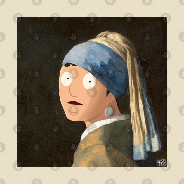 Gene with the Pearl Earring by Tommymull Art 