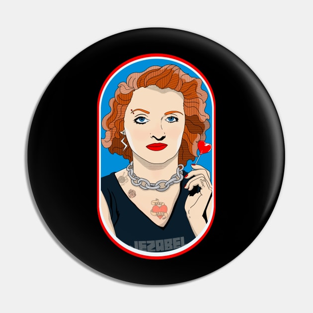 Bette Davis Tattooed Pin by Malakian Art