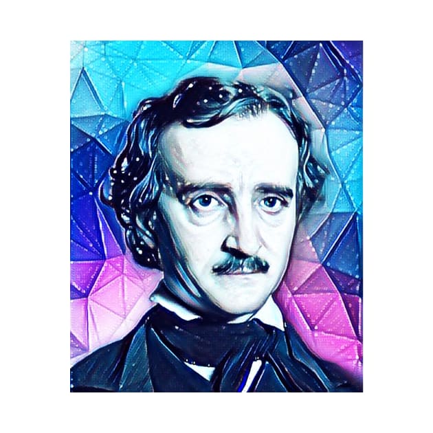 Edgar Allan Poe Black Snowy Portrait | Edgar Allan Poe Artwork 5 by JustLit