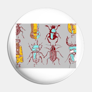 Gurdy beetles grey Pin