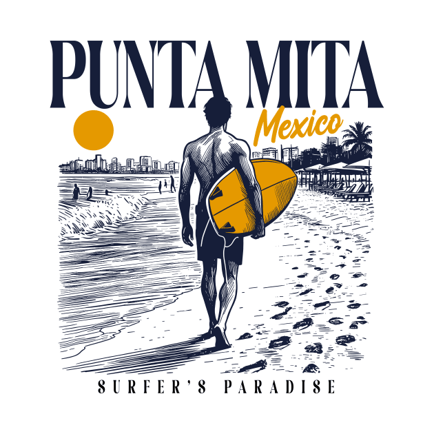 Vintage Surfing Punta Mita, Mexico // Retro Surfer Sketch // Surfer's Paradise by Now Boarding