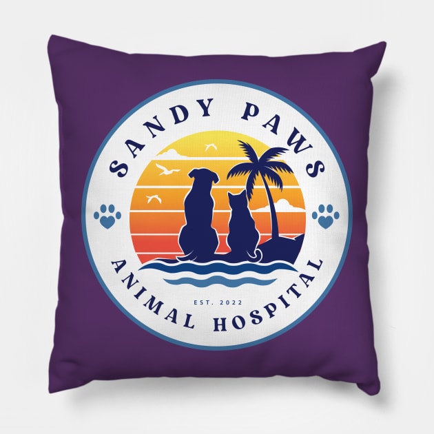 Sandy Paws Animal Hospital Pillow by Sandy Paws Animal Hospital