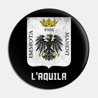 L'Aquila, Italia // Retro Faded Style Coat Of Arms Design Pin