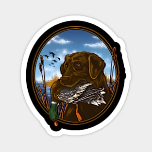 Labrador Retriever With Mallard Duck Hunting Magnet