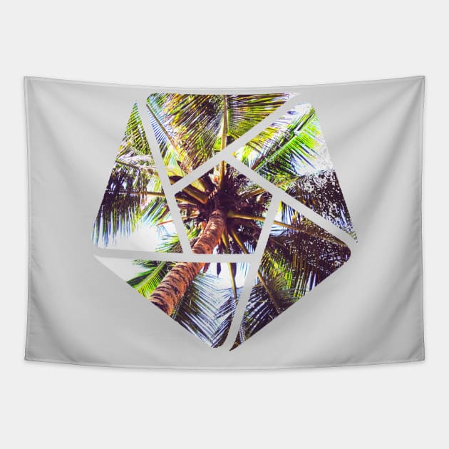 Palm Tree Geometry Summer Design Tapestry by ddtk