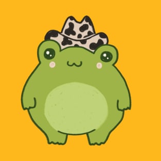 Yee-Haw Kawaii: Cute Frog Rocks a Cowboy Hat - A Charming Cottagecore Aesthetic for Cowboy and Cowgirl Hearts T-Shirt