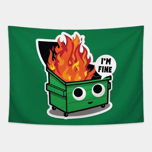 Cute Dumpster Fire Tapestry by Pufahl