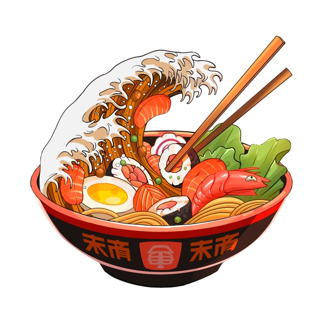 The Great Wave off Ramen T-Shirt by felixantosart