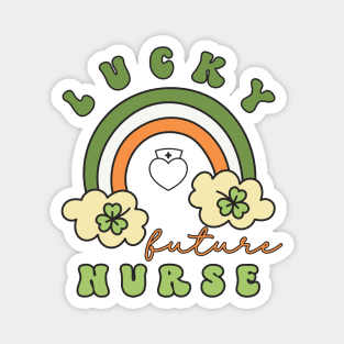 Lucky Future Nurse for Kids, St. Patricks Day Kids Gift, Future Nurse, Lucky Shamrock, Rainbow Lucky Future Nurse Kids Magnet