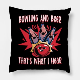 Funny Bowling Bowler Art Pillow