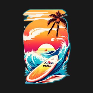 Catch a Wave Surfing Palm Trees - Summer Time Essentials T-Shirt