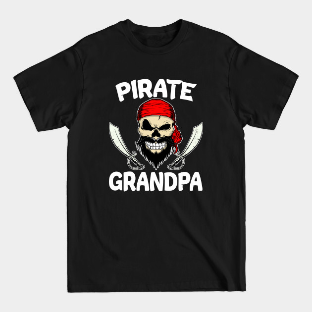 Discover Halloween Pirate Grandpa Skull with Beard Swords and Bandana T-Shirt - Pirate Grandpa - T-Shirt