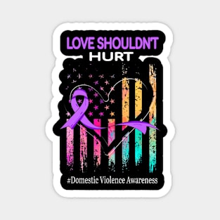 Love Shouldn't Hurt Domestic Violence Awareness Purple Magnet