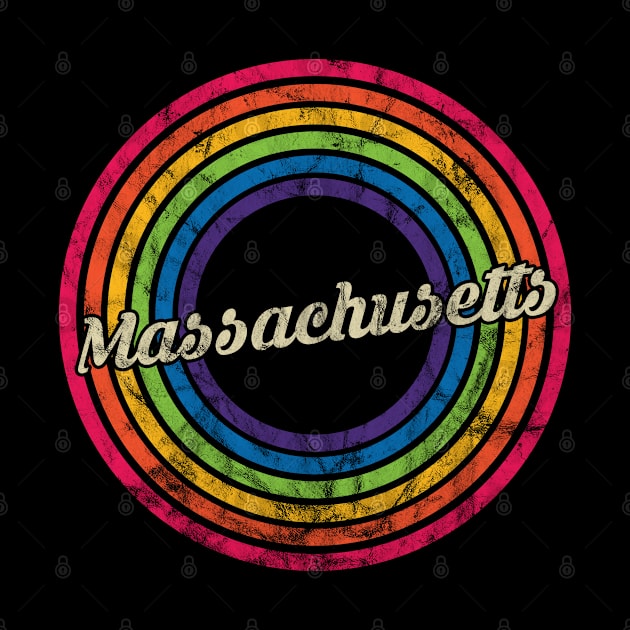 Massachusetts - Retro Rainbow Faded-Style by MaydenArt