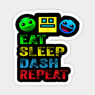 Eat Sleep Dash Repeat Video Game Geometry Video Gamer Magnet