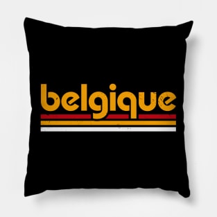 Retro Belgium Word Art // Vintage Grunge Belgian Football Pillow