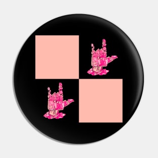 I Love You - Sign Language Pink Pattern Pin