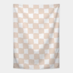 small checkered dusty pink, Checkerboard Check Checkered, small checks, cream and pink, western, prairie, aesthetic, retro, vintage, cowgirl Tapestry