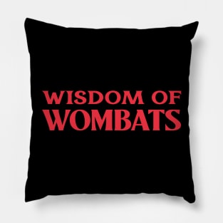 Wisdom of Wombats Animal Collective Nouns Pillow