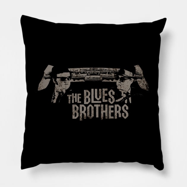 vintage blues brothers Pillow by ernestbrooks