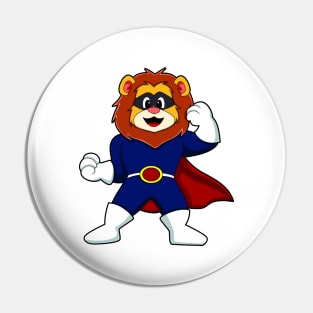 Lion as Hero with Mask Pin