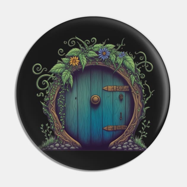 Beautiful Round Door - Black - Fantasy Pin by Fenay-Designs