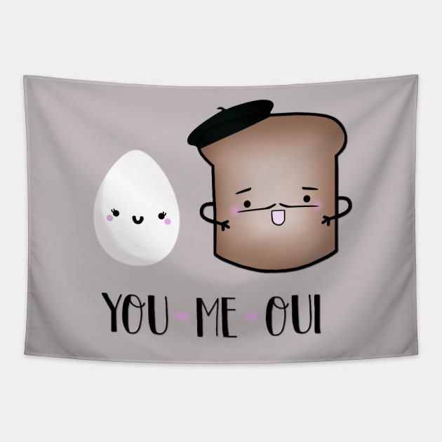 You, Me, Oui Tapestry by staceyromanart