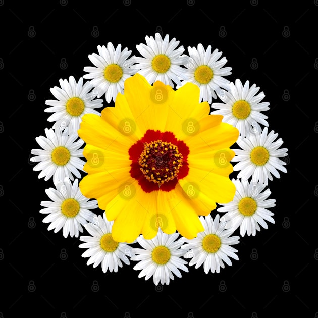 yellow blossom with daisy flower blooms pattern by rh_naturestyles