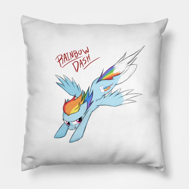 Sketchy Rainbow Dash Pillow by Natsu714