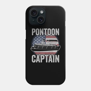 Pontoon Captain Funny Pontoon Boat USA American Flag Phone Case