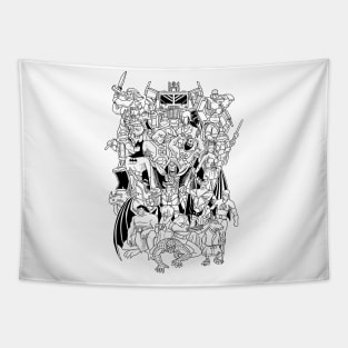 90's hero's black and white Tapestry