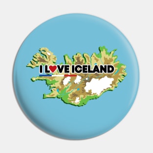 I Love Iceland Pin