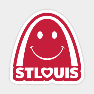 St. Louis (Saint Louis) Smiley Face Arch - white Magnet