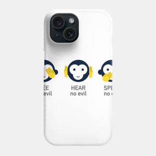 See no evil, Hear no evil, Speak no evil, Monkey Cartoon Phone Case