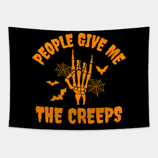 People Give Me The Creeps Skeleton Hand Halloween Costume Tapestry