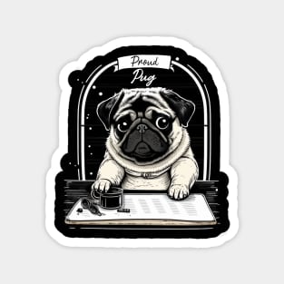 Pug Dog White Magnet