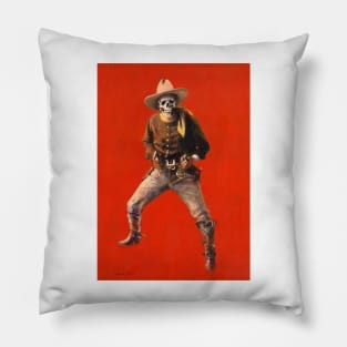 Vintage Skeleton Cowboy Pillow