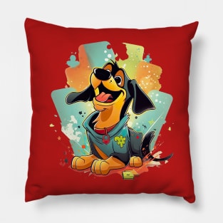 Happy Colourful Dog Pillow