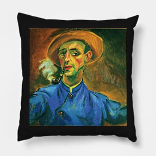 Self-Portrait with Pipe and Hat by Max Pechstein Pillow