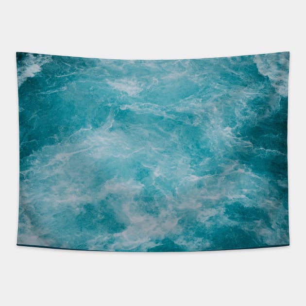 blue ocean waves Tapestry by sayed20