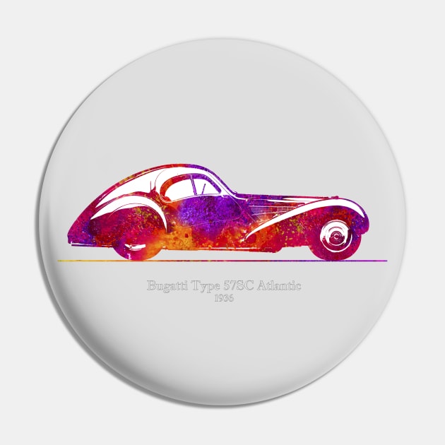 Bugatti Type 57 SC Atlantic 1936 - Colorful 02 Pin by SPJE Illustration Photography