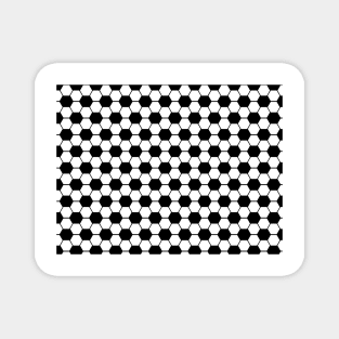 Football / Soccer Ball Texture Pattern - Black and White Magnet