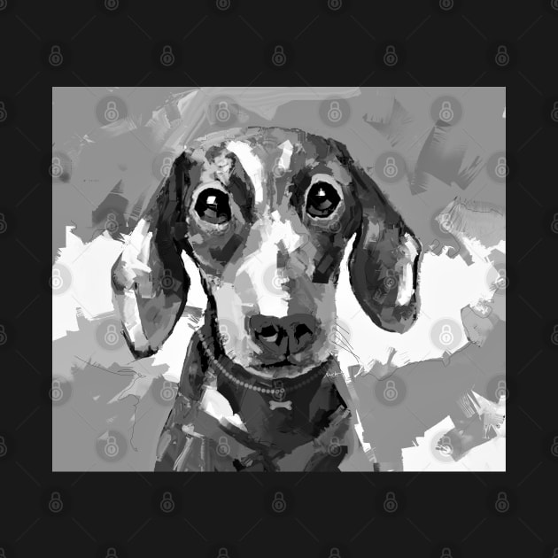 Black and white dachshund by mailsoncello