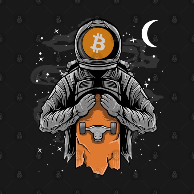 Astronaut Skate BitCoin BTC To The Moon Crypto Token Cryptocurrency Wallet Birthday Gift For Men Women Kids by Thingking About