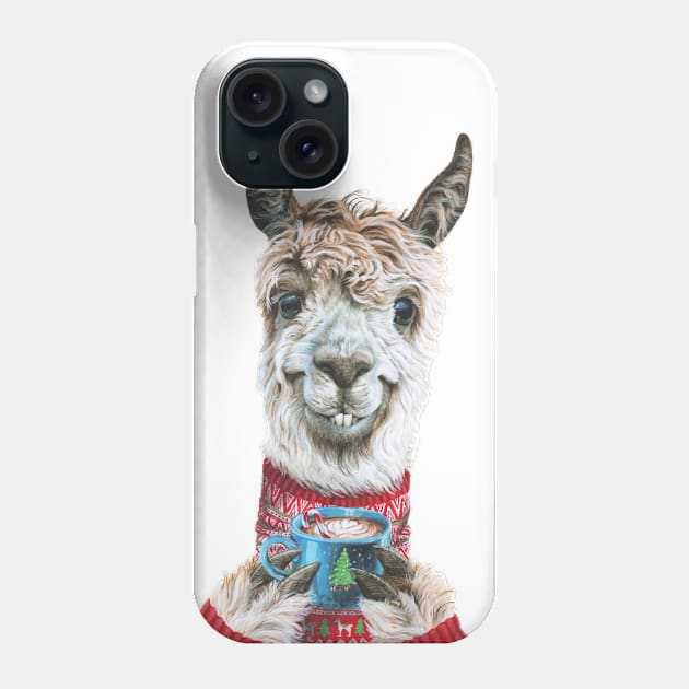 Christmas Llama Phone Case by Holly Simental